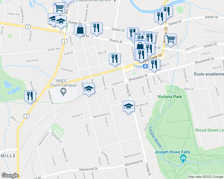 map of restaurants, bars, coffee shops, grocery stores, and more near 12 Shannon Drive in Truro