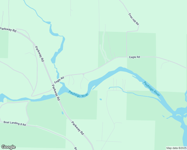 map of restaurants, bars, coffee shops, grocery stores, and more near W12357 Eagle Road in Crivitz