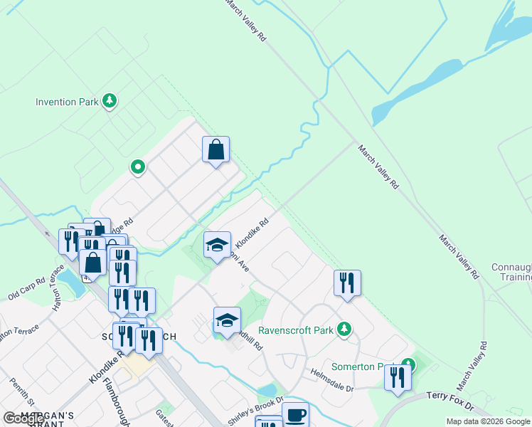 map of restaurants, bars, coffee shops, grocery stores, and more near in Ottawa