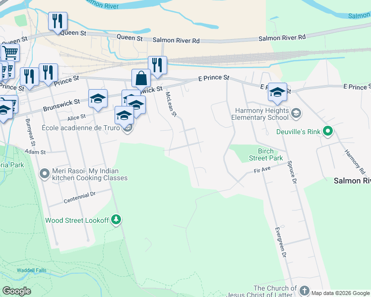 map of restaurants, bars, coffee shops, grocery stores, and more near 98 McLean Street in Truro