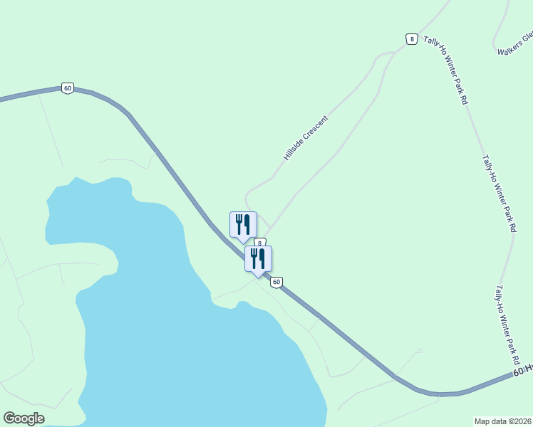map of restaurants, bars, coffee shops, grocery stores, and more near 1028 Hillside Crescent in Huntsville