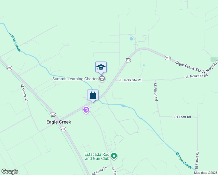 map of restaurants, bars, coffee shops, grocery stores, and more near 30391 Eagle Creek-Sandy Highway No 172 in Eagle Creek