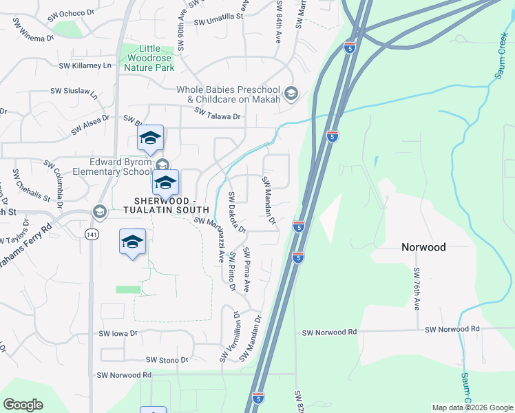map of restaurants, bars, coffee shops, grocery stores, and more near 21840 Southwest Creek Drive in Tualatin