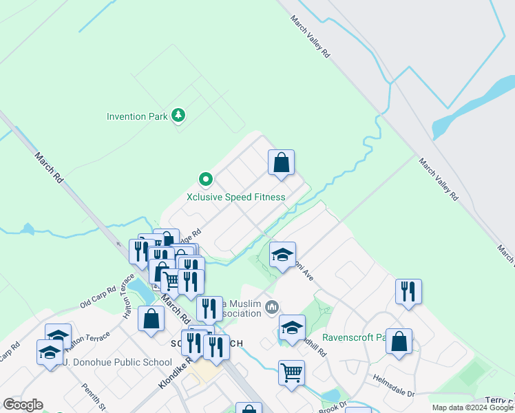 map of restaurants, bars, coffee shops, grocery stores, and more near 314 Glenbrae Avenue in Ottawa