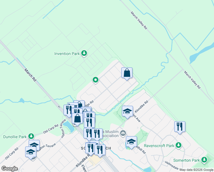 map of restaurants, bars, coffee shops, grocery stores, and more near 472 Celtic Ridge Crescent in Ottawa