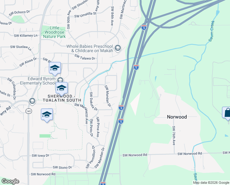 map of restaurants, bars, coffee shops, grocery stores, and more near 8216 Southwest Tygh Loop in Tualatin