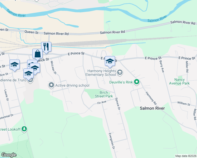 map of restaurants, bars, coffee shops, grocery stores, and more near 48 Birch Street in Truro