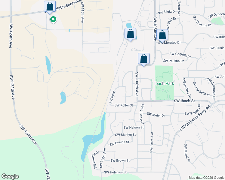 map of restaurants, bars, coffee shops, grocery stores, and more near 21777 Southwest Fuller Drive in Tualatin