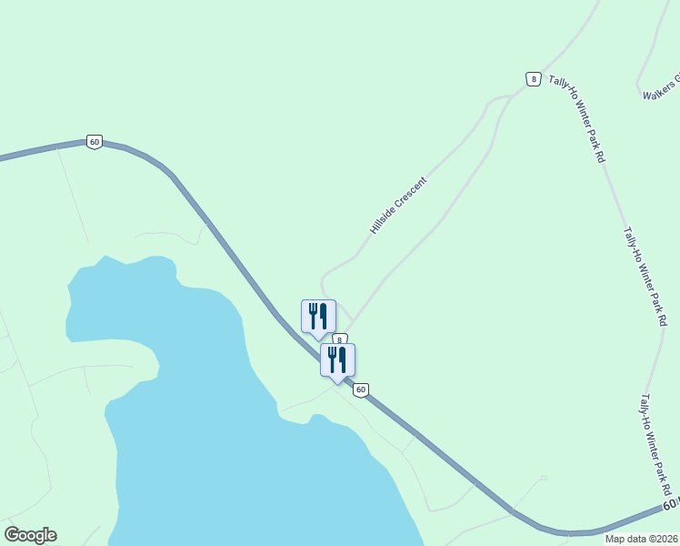 map of restaurants, bars, coffee shops, grocery stores, and more near 1028 Hillside Crescent in Huntsville