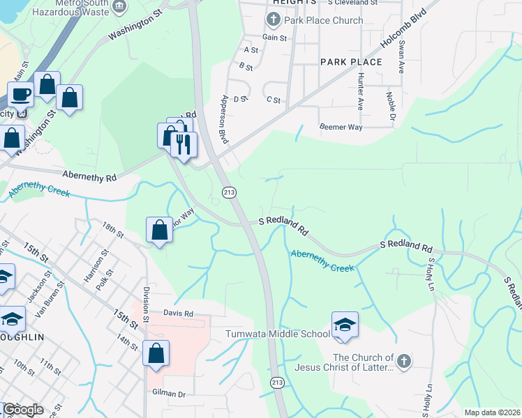 map of restaurants, bars, coffee shops, grocery stores, and more near 13899 South Redland Road in Oregon City
