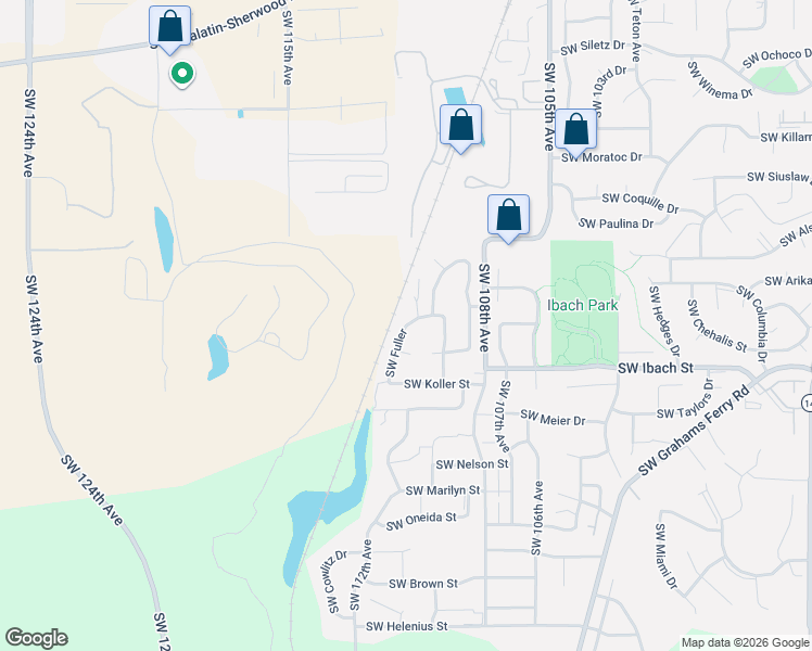 map of restaurants, bars, coffee shops, grocery stores, and more near 21777 Southwest Fuller Drive in Tualatin
