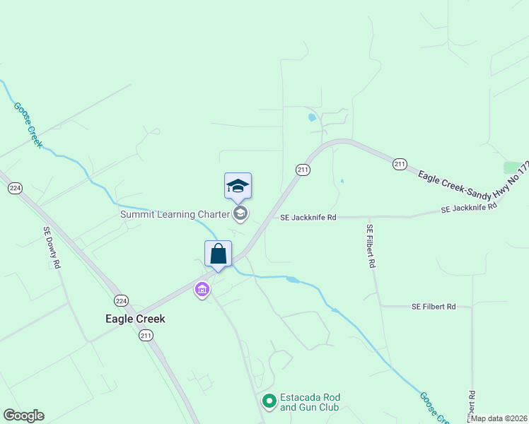 map of restaurants, bars, coffee shops, grocery stores, and more near 30425 Oregon 211 in Eagle Creek