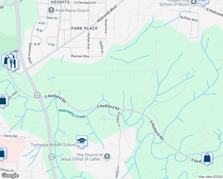 map of restaurants, bars, coffee shops, grocery stores, and more near 14371 South Redland Road in Oregon City