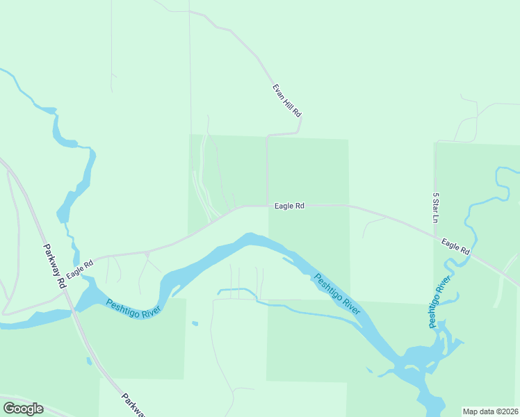 map of restaurants, bars, coffee shops, grocery stores, and more near 12227 Eagle Road in Athelstane