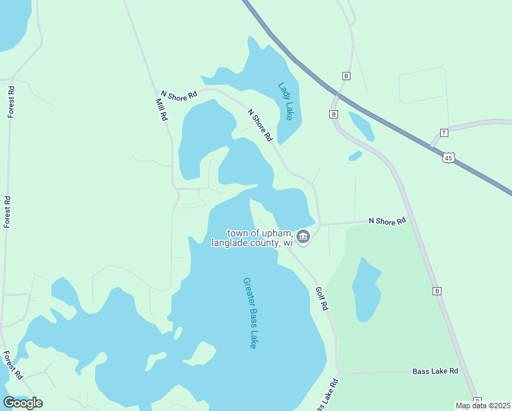 map of restaurants, bars, coffee shops, grocery stores, and more near N9289 Birch Point Road in Summit Lake