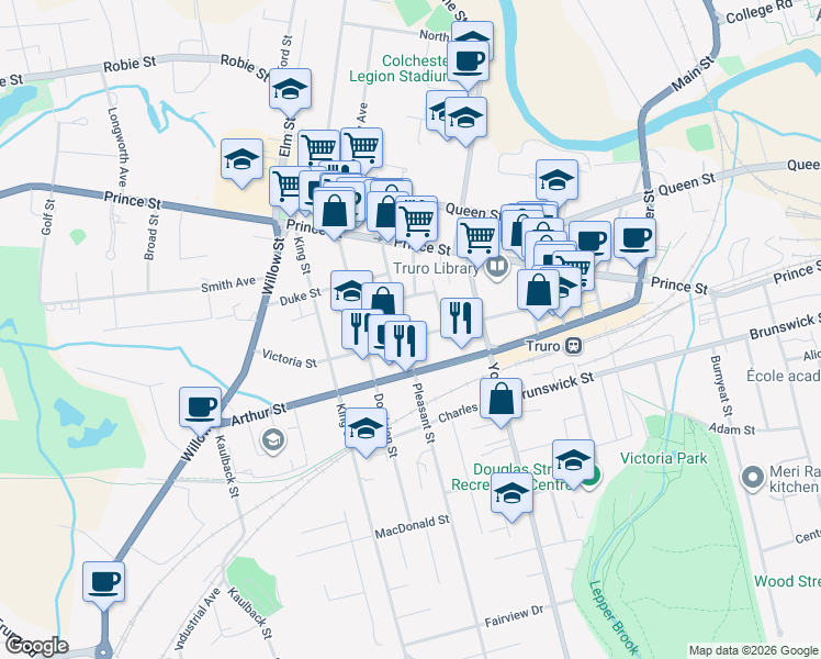 map of restaurants, bars, coffee shops, grocery stores, and more near 61 Pleasant Street in Truro