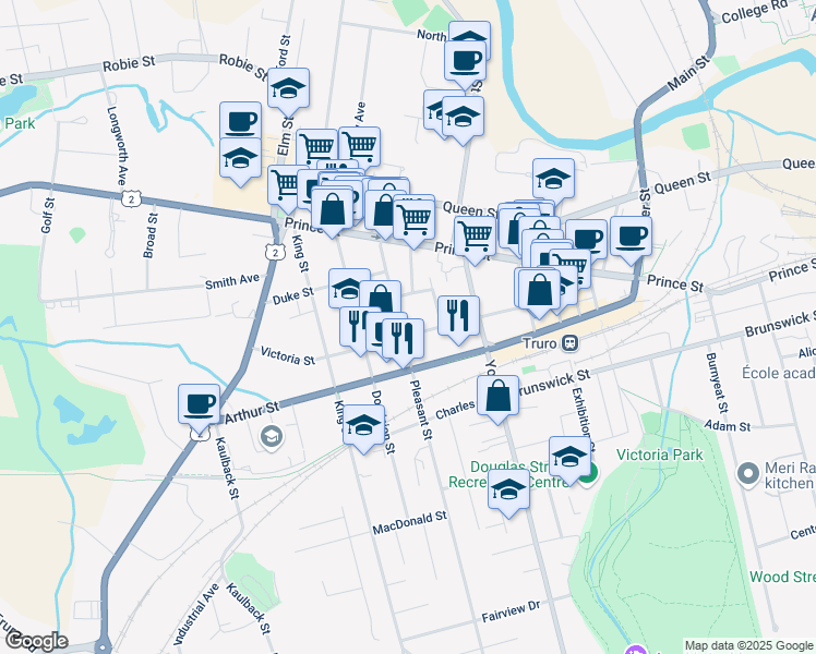 map of restaurants, bars, coffee shops, grocery stores, and more near 61 Pleasant Street in Truro