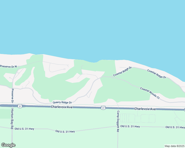 map of restaurants, bars, coffee shops, grocery stores, and more near 5994 Coastal Cliff Ct in Petoskey