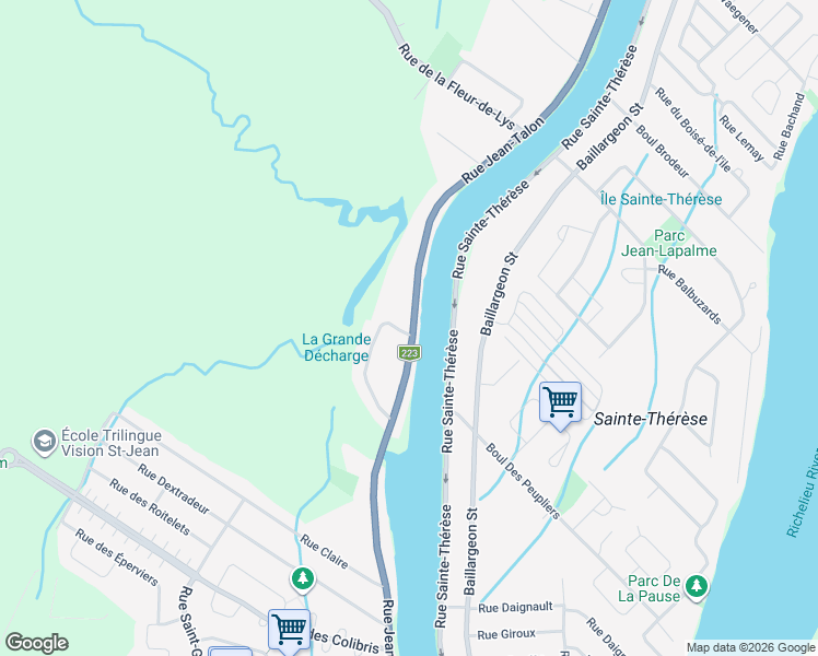 map of restaurants, bars, coffee shops, grocery stores, and more near 280 Rue Jean-Talon in Saint-Jean-sur-Richelieu