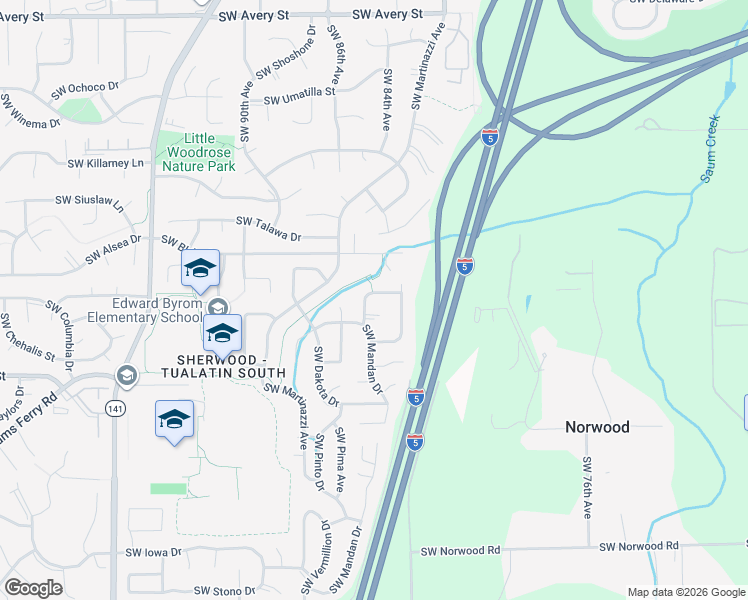 map of restaurants, bars, coffee shops, grocery stores, and more near 8384 Southwest Tygh Loop in Tualatin