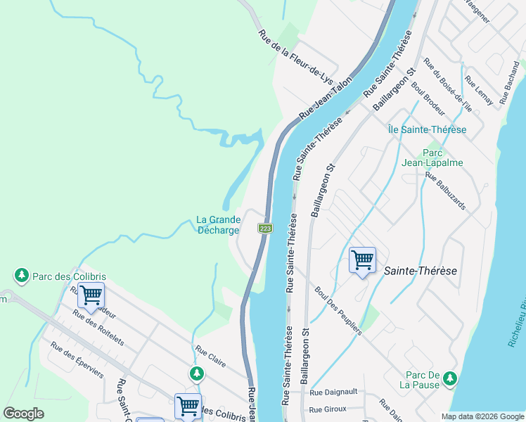 map of restaurants, bars, coffee shops, grocery stores, and more near 280 Rue Jean-Talon in Saint-Jean-sur-Richelieu