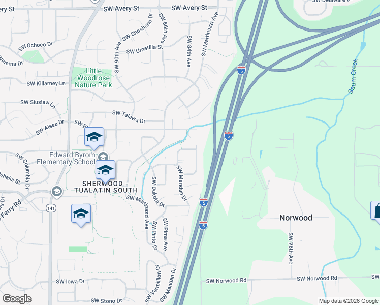 map of restaurants, bars, coffee shops, grocery stores, and more near 8384 Southwest Tygh Loop in Tualatin