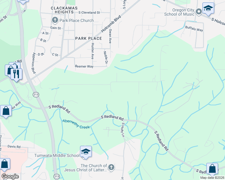 map of restaurants, bars, coffee shops, grocery stores, and more near 16770 South Swan Avenue in Oregon City