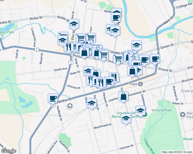 map of restaurants, bars, coffee shops, grocery stores, and more near 50 Pleasant Street in Truro