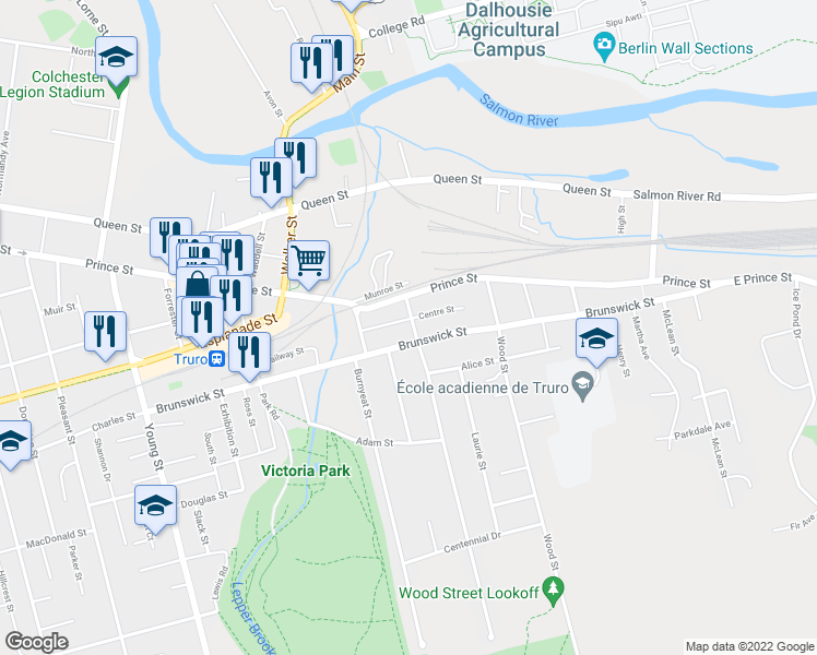 map of restaurants, bars, coffee shops, grocery stores, and more near 20 Lyman Street in Truro