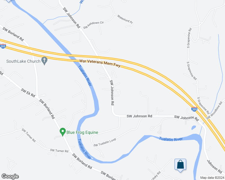 map of restaurants, bars, coffee shops, grocery stores, and more near 22426 Southwest Johnson Road in West Linn