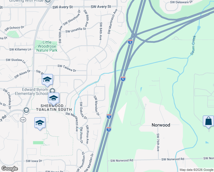 map of restaurants, bars, coffee shops, grocery stores, and more near 8324 Southwest Tygh Loop in Tualatin