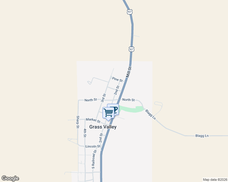 map of restaurants, bars, coffee shops, grocery stores, and more near 314 Northwest 2nd Street in Grass Valley