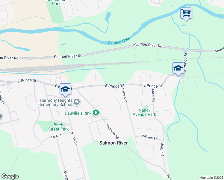 map of restaurants, bars, coffee shops, grocery stores, and more near 1514 East Prince Street in Truro