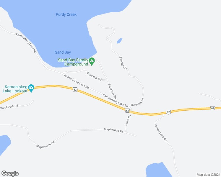 map of restaurants, bars, coffee shops, grocery stores, and more near 32 Sand Bay Road in Combermere