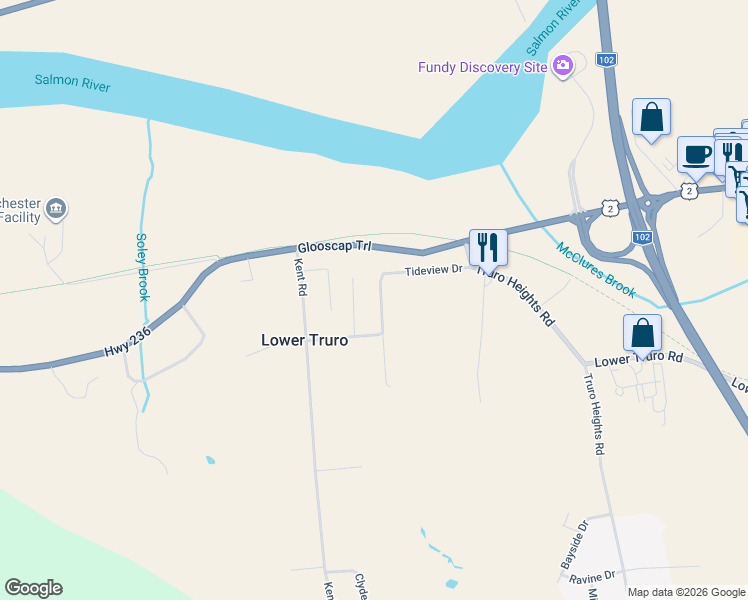map of restaurants, bars, coffee shops, grocery stores, and more near 82 Tideview Drive in Lower Truro