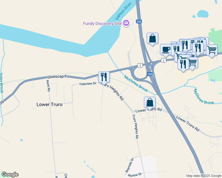 map of restaurants, bars, coffee shops, grocery stores, and more near 48 Truro Heights Road in Lower Truro