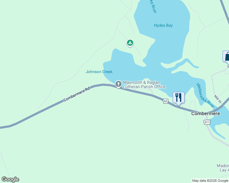 map of restaurants, bars, coffee shops, grocery stores, and more near 39022-39162 Combermere Road in Combermere