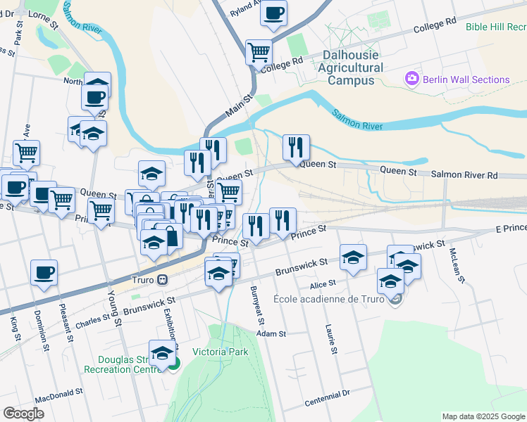 map of restaurants, bars, coffee shops, grocery stores, and more near 2 Munroe Court in Truro