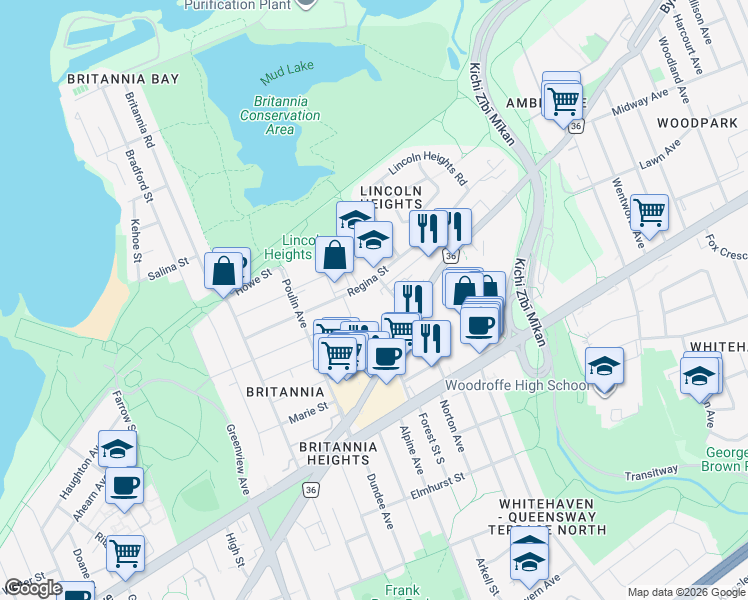 map of restaurants, bars, coffee shops, grocery stores, and more near 320 Croydon Avenue in Ottawa