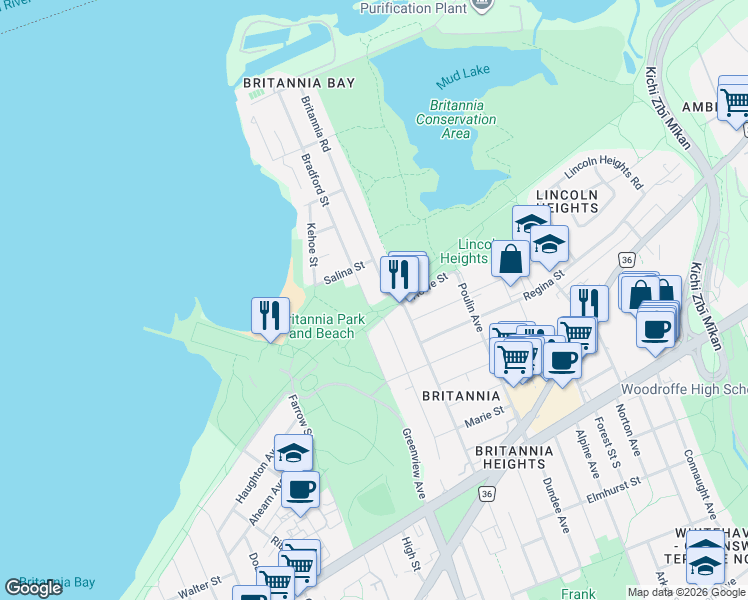 map of restaurants, bars, coffee shops, grocery stores, and more near in Ottawa