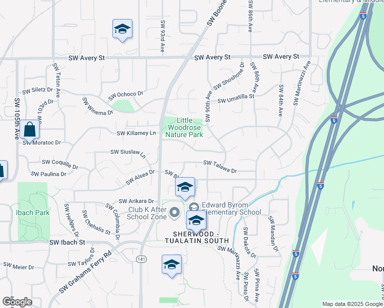 map of restaurants, bars, coffee shops, grocery stores, and more near 9082 Southwest Arapaho Road in Tualatin