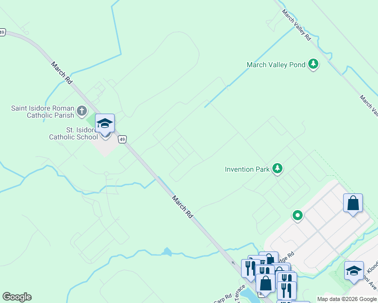 map of restaurants, bars, coffee shops, grocery stores, and more near 825 Demulcent Lane in Ottawa