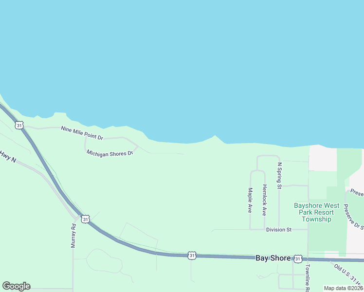 map of restaurants, bars, coffee shops, grocery stores, and more near 6001 Nine Mile Point Drive in Charlevoix