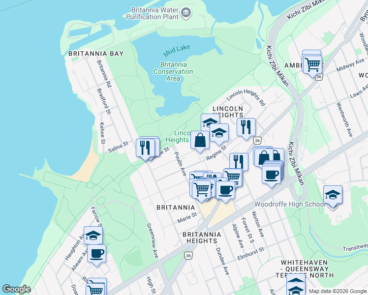 map of restaurants, bars, coffee shops, grocery stores, and more near in Ottawa