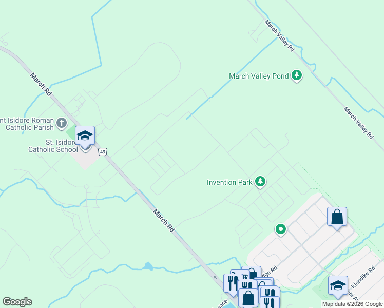 map of restaurants, bars, coffee shops, grocery stores, and more near 246 Catnip Crescent in Ottawa