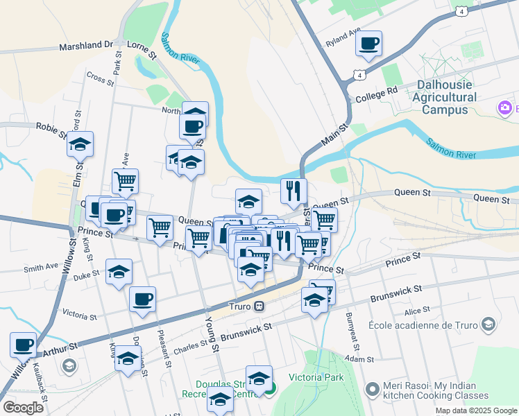 map of restaurants, bars, coffee shops, grocery stores, and more near 15 Logan Street in Truro