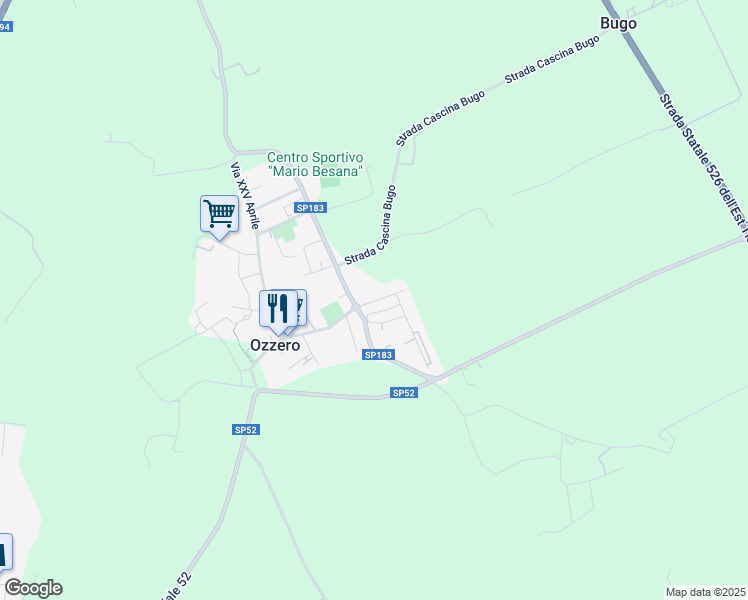 map of restaurants, bars, coffee shops, grocery stores, and more near in Ozzero