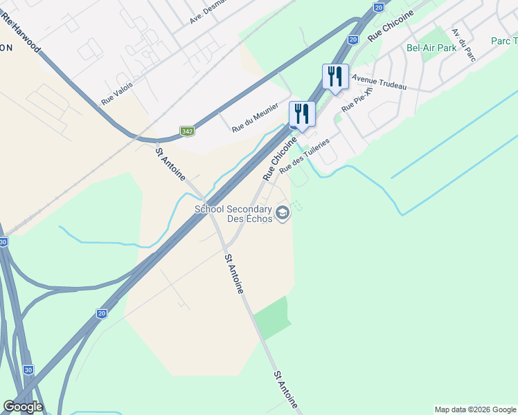 map of restaurants, bars, coffee shops, grocery stores, and more near 927 Rue de Clichy in Vaudreuil-Dorion