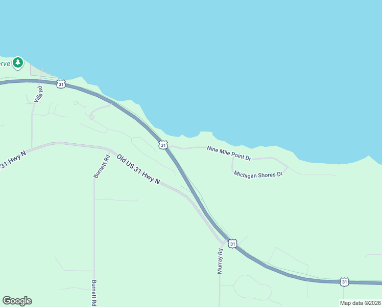 map of restaurants, bars, coffee shops, grocery stores, and more near 6001-6801 Nine Mile Point Drive in Charlevoix