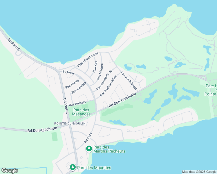 map of restaurants, bars, coffee shops, grocery stores, and more near Rue Pauline-Julien in Notre-Dame-de-l'Île-Perrot